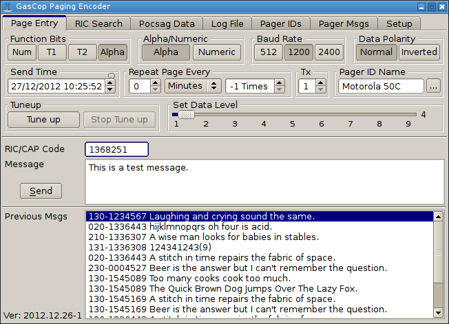 Pocsag paging encoder software