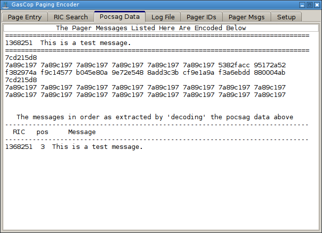 The Pocsag Data Tab